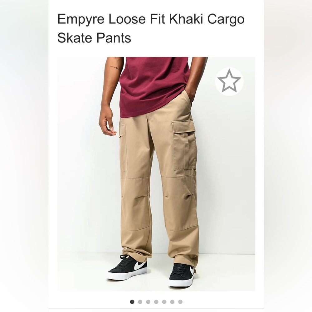 beige/ khaki cargo pants, empyre brand from zumiez